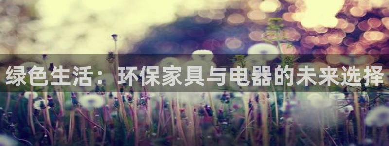 杏耀平台招商的流程：绿色生活：环保家具与电器的未来选择