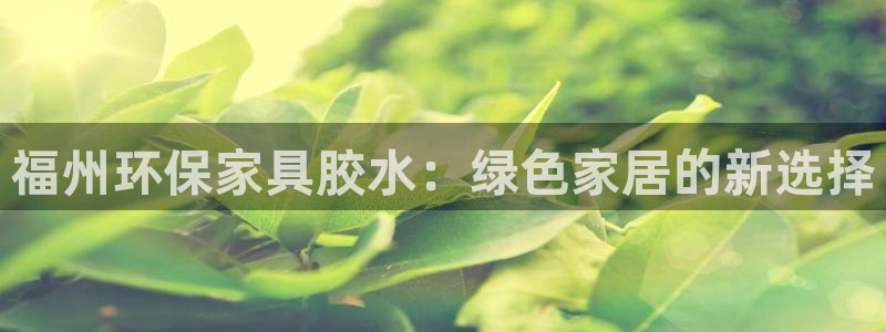 杏耀平台招商的流程：福州环保家具胶水：绿色家居的新选择